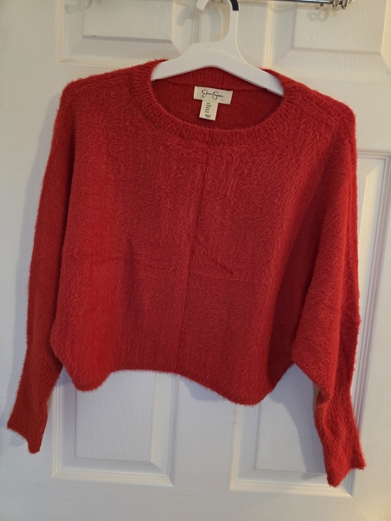 Jessica Simpson Sweaters - Jessica Simpson Bright Red Fuzzy Crewneck Sweater